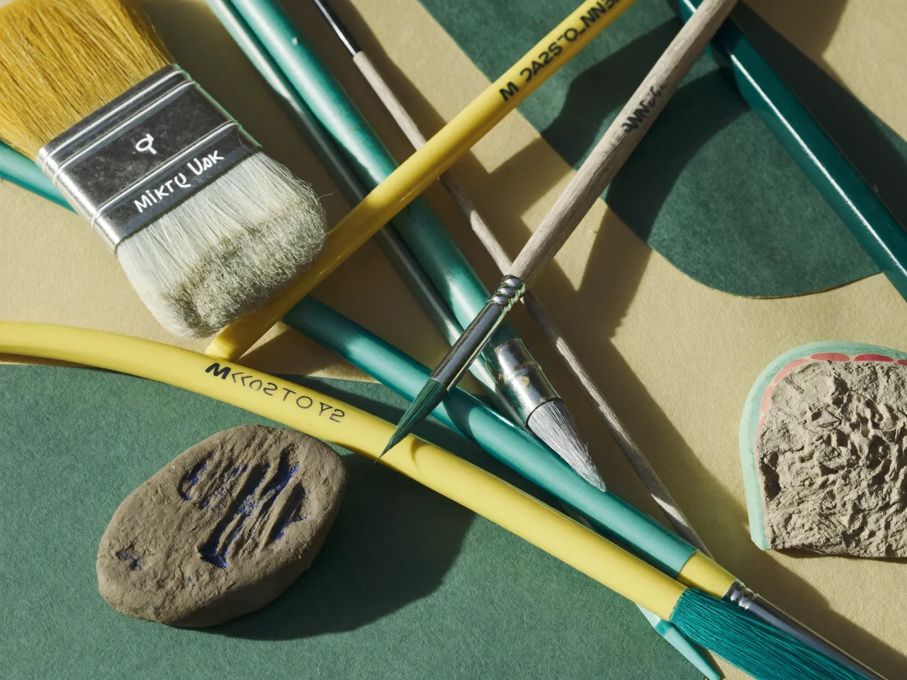 Ilustracyjny detal materiału i pracy przy tworzeniu przedmiotów plastycznych